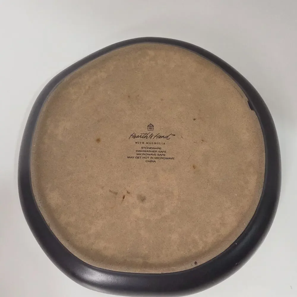 Hearth & Hand Magnolia Matte Black Stoneware Dinner Plate Farmhouse